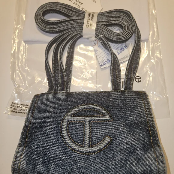 Telfar: Small Denim Shopper - Blue - Picture 6 of 16